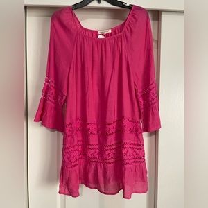 Pink peasant blouse